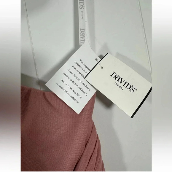 David's Bridal One Shoulder Mesh Bridesmaid Dress Full Skirt Style F19932 - Picture 4 of 6